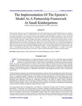 The Implementation of the Epstein's Model As a Partnership Framework