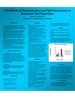 The Effects of Procrastination and Self-Awareness on Emotional Self-Regulation Lauren Nicholson Stephen F