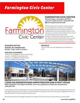 Farmington Civic Center & Lions Wilderness Amphitheater