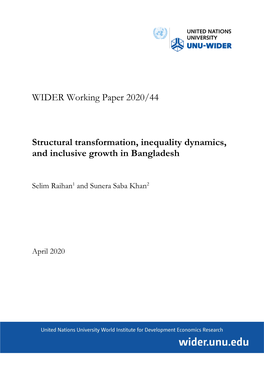 WIDER Working Paper 2020/44-Structural Transformation