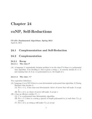 Chapter 24 Conp, Self-Reductions