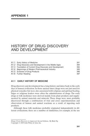 Appendix 1: History of Drug Discovery and Development