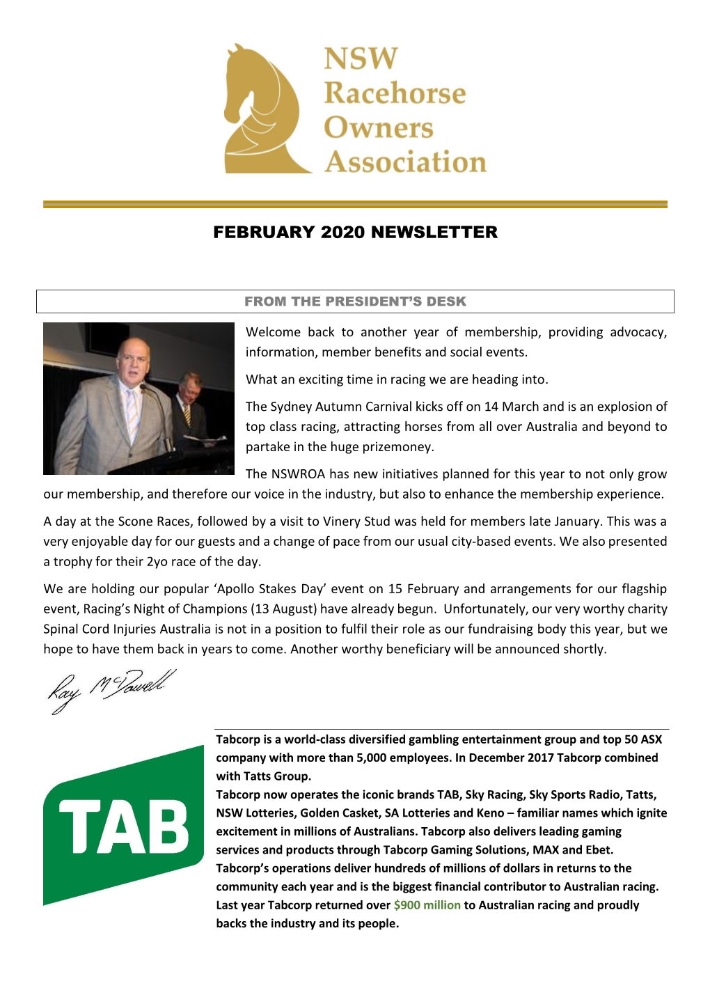 February 2020 Newsletter