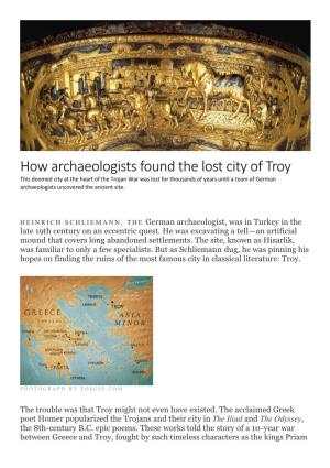 How Archaeologists Found the Lost City of Troy