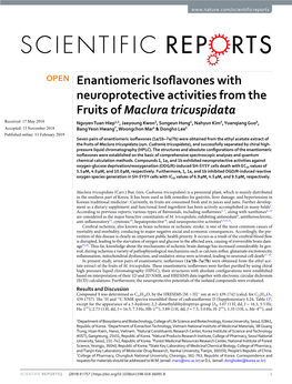 Enantiomeric Isoflavones with Neuroprotective Activities from The