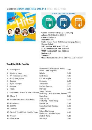 Various MNM Big Hits 2012•2 Mp3, Flac, Wma