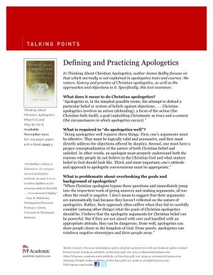Defining and Practicing Apologetics