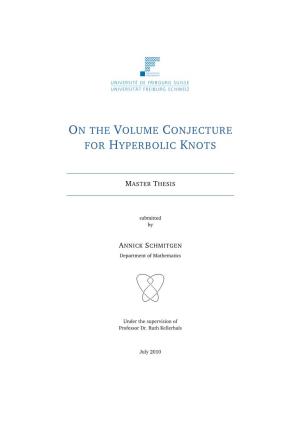 On the Volume Conjecture for Hyperbolic Knots