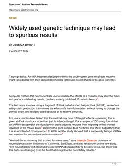 Widely Used Genetic Technique May Lead to Spurious Results