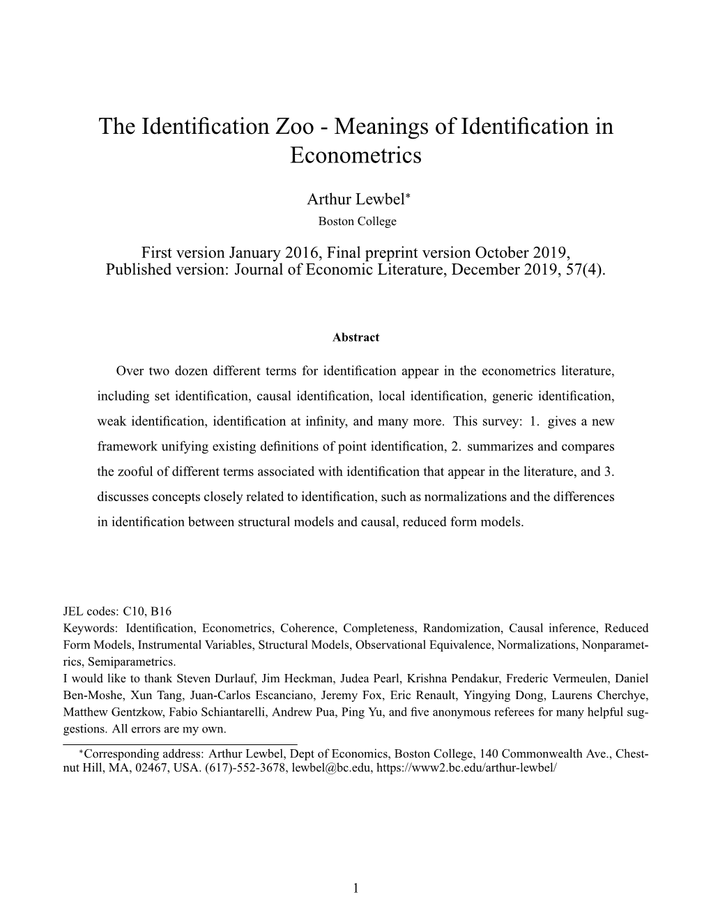 Meanings of Identification in Econometrics