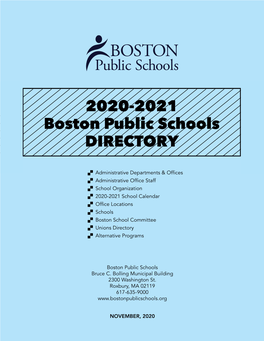 2020-2021 Boston Public Schools DIRECTORY