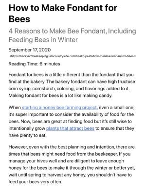 How to Make Fondant for Bees