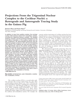 Projections from the Trigeminal Nuclear Complex to the Cochlear Nuclei: a Retrograde and Anterograde Tracing Study in the Guinea Pig