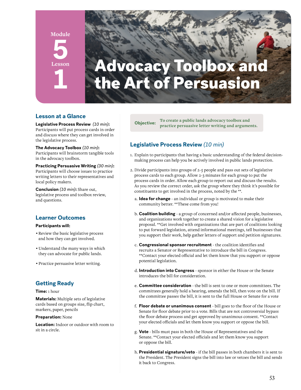 Advocacy Toolbox and the Art of Persuasion