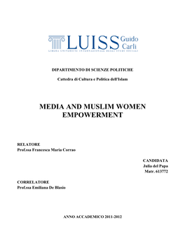 Media and Muslim Women Empowerment
