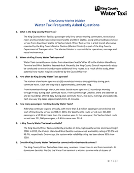 Water Taxi Faqs