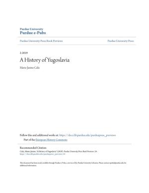 A History of Yugoslavia Marie-Janine Calic