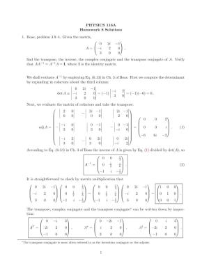PHYSICS 116A Homework 8 Solutions 1. Boas, Problem 3.9–4
