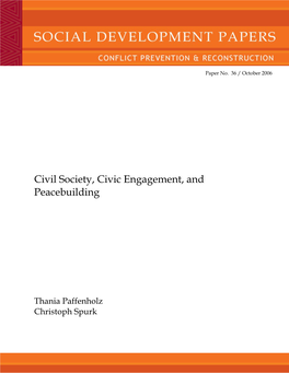 Civil Society, Civic Engagement, and Peacebuilding