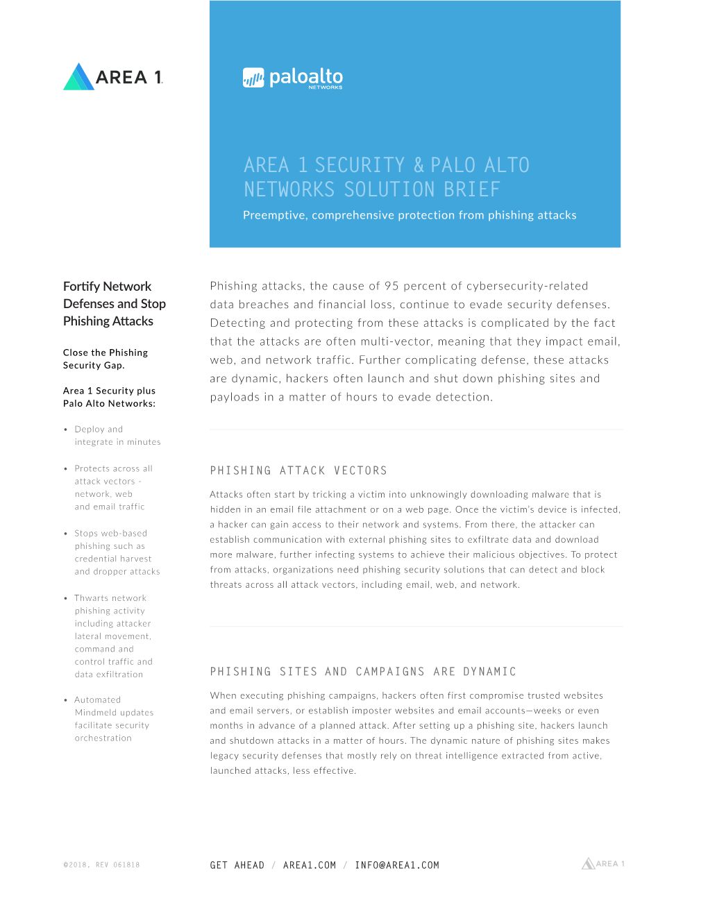 Area 1 Security & Palo Alto Networks Solution Brief