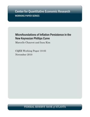Microfoundations of Inflation Persistence in the New Keynesian Phillips Curve Marcelle Chauvet and Insu Kim