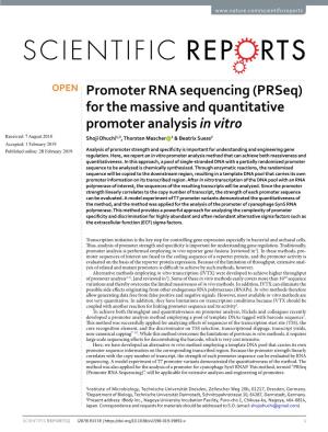 Promoter RNA Sequencing