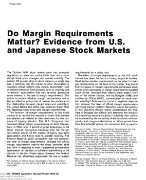 Do Margin Requirements Matter? Evidence from U.S