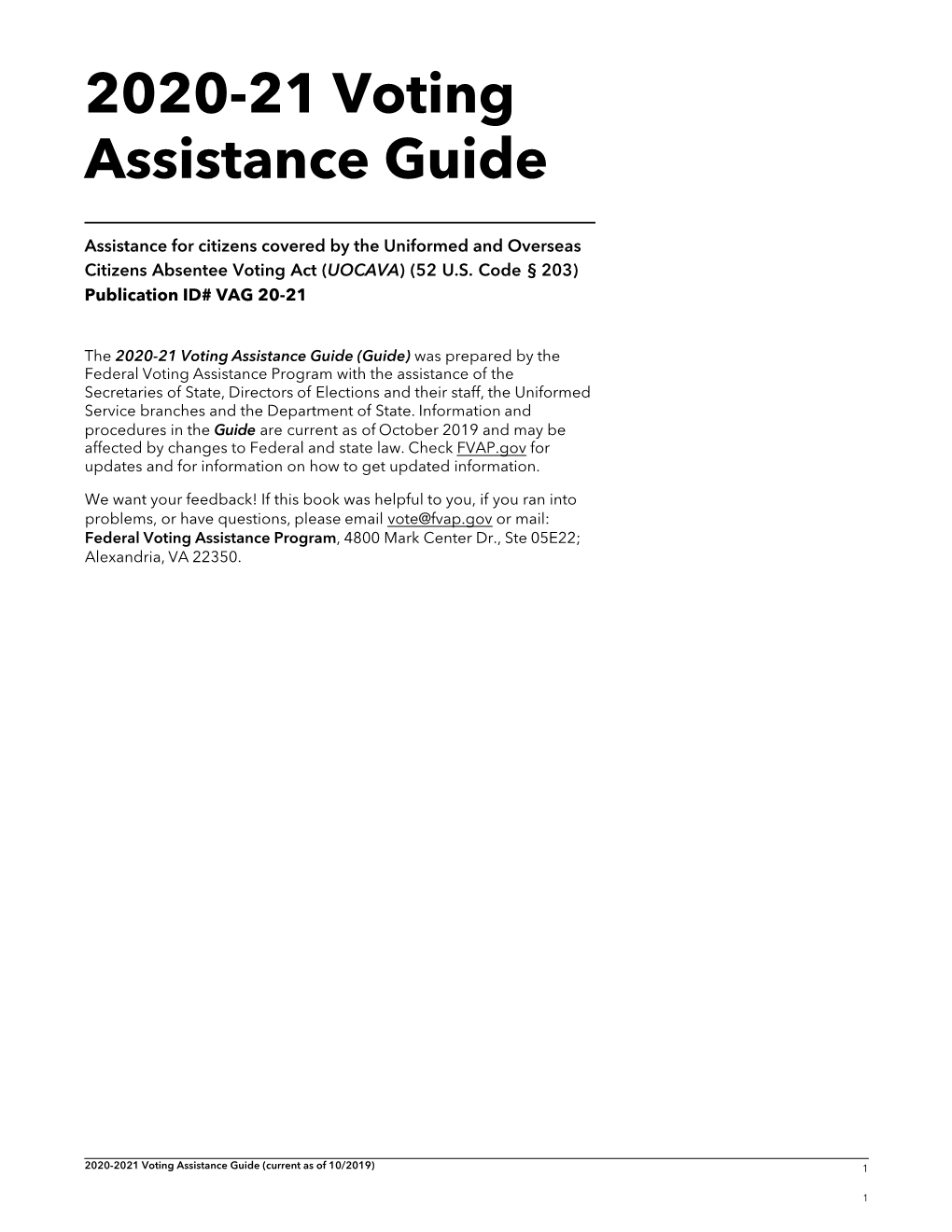 2020-21 Voting Assistance Guide