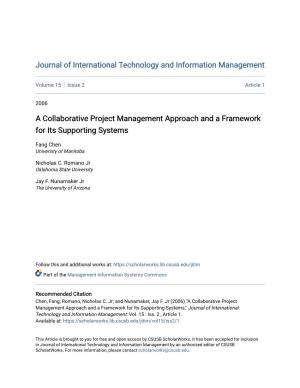 A Collaborative Project Management Approach and a Framework for Its Supporting Systems