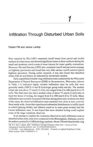 Infiltration Through Disturbed Urban Soils