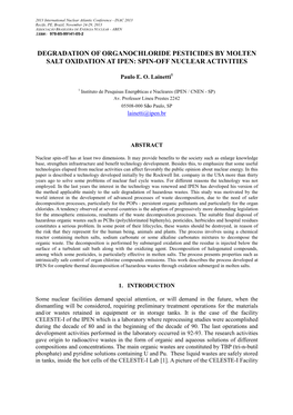 Reviewed Degradation of Organochloride Pesticides