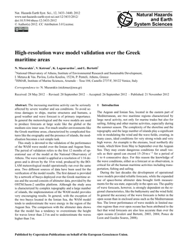 High-Resolution Wave Model Validation Over the Greek Maritime Areas