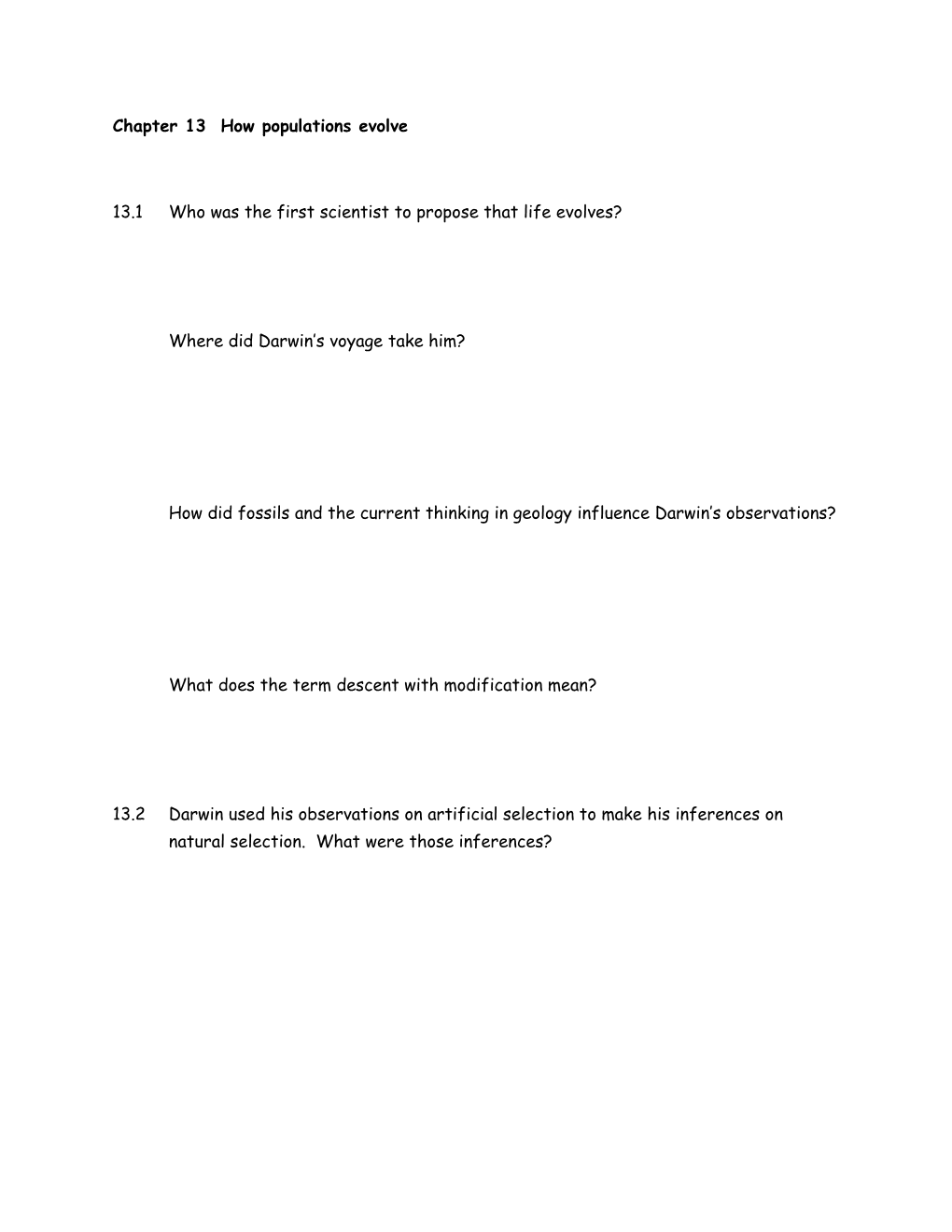 Chapter 13 How Populations Evolve