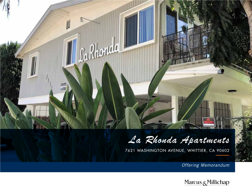 La Rhonda Apartments 7621 WASHINGTON AVENUE, WHITTIER, CA 90602