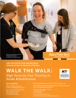 WALK the WALK: High-Intensity Gait Training in Stroke Rehabilitation