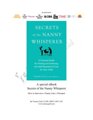 A Special Ebook Secrets of the Nanny Whisperer