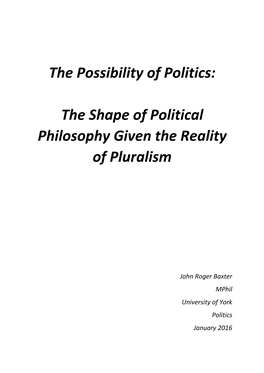 The Possibility of Politics