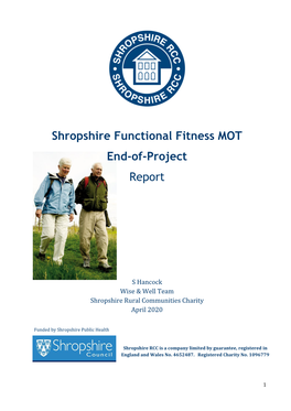 Shropshire Functional Fitness MOT End-Of-Project Report