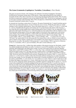 The Genus Grammodes (Lepidoptera: Noctuidae; Catocalinae) - Peter Hendry