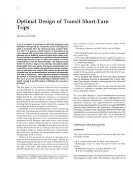 Optimal Design of Transit Short-Turn Trips