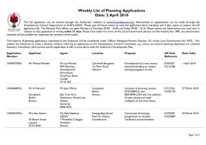 Weekly List of Planning Applications Date: 2 April 2010