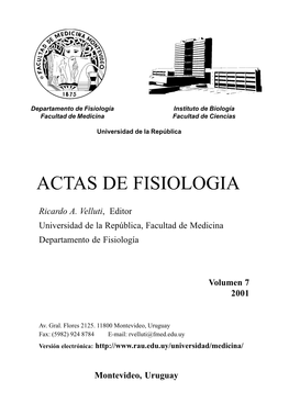 Actas De Fisiologia