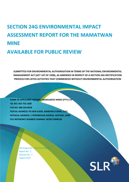 Basic Assessment Report and Enviromental Mangement