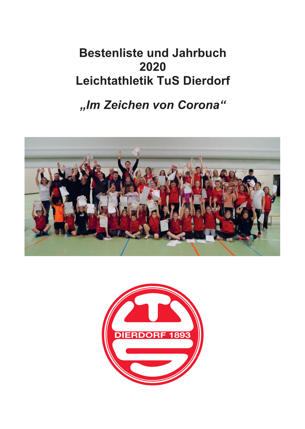 Bestenliste Und Jahrbuch 2020 Leichtathletik Tus Dierdorf