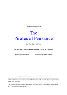 The Pirates of Penzance