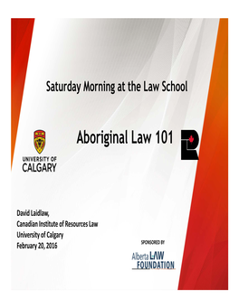 Aboriginal Law 101