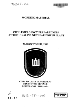 Civil Emergency Preparedness at the Ignalina Nuclear Power Plant