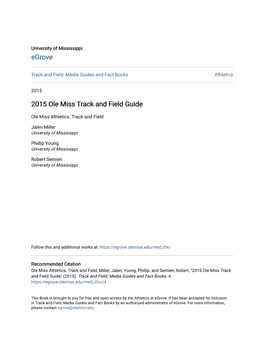 2015 Ole Miss Track and Field Guide