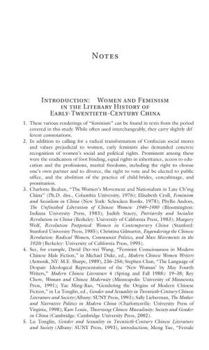 Women and Feminism in the Literary History of Early-Twentieth-Century China 1