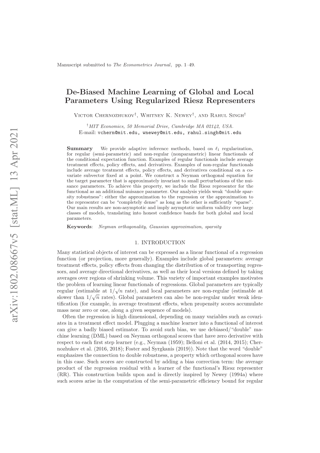 Arxiv:1802.08667V5 [Stat.ML] 13 Apr 2021 Lwrta 1 Than Slower Asna Eoo N,Aogagvnsqec Fmodels)